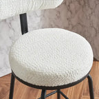 360 Swivel Bar Stools Set of 2,Boucle Counter Height Bar Chairs with Metal Legs for Kitchen Island, Dining Room