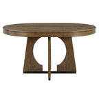 5 Piece Extendable Dining Table Set Retro Round Dining Table and Chair Sets with Geometric Design for Kitchen Dining Room