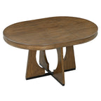 5 Piece Extendable Dining Table Set Retro Round Dining Table and Chair Sets with Geometric Design for Kitchen Dining Room
