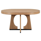 5 Piece Extendable Dining Table Set Retro Round Dining Table and Chair Sets with Geometric Design for Kitchen Dining Room