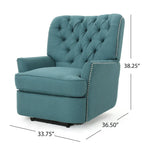 Roomfitters Electric Recliner with Copper Accents and Soft Upholstery, Comfortable Lounge Chair for Living Room, Teal
