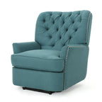 Roomfitters Electric Recliner with Copper Accents and Soft Upholstery, Comfortable Lounge Chair for Living Room, Teal
