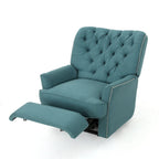 Roomfitters Electric Recliner with Copper Accents and Soft Upholstery, Comfortable Lounge Chair for Living Room, Teal