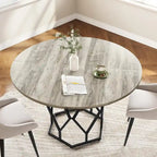 47 Inch Round Dining Table for Dining Room, Living Room - N/A