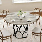 47 Inch Round Dining Table for Dining Room, Living Room - N/A