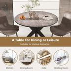 Costway Round Dining Table 36  Faux Marble Tabletop Rubber Wood Legs - See Details