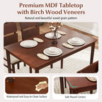 Costway 5 PCS Dining Table Set for 4 Farmhouse Wooden Table & 4