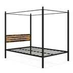 Gymax Twin/Full/Queen Size 4-Post Canopy Bed Frame Rustproof Metal