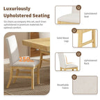 Retro 7-piece Rubber Wood Dining Set with 72 Extendable Butterfly Leaf Table and 6 Upholstered Chairs