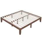 Costway King Size 14  Wooden Bed Frame Mattress Platform Wood Slats