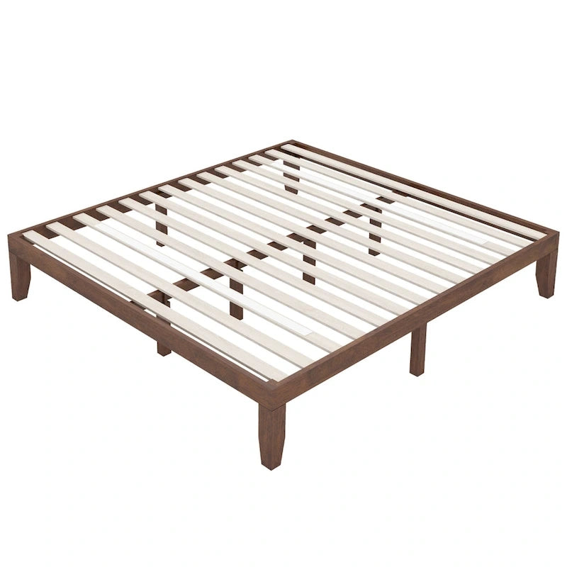 Costway King Size 14  Wooden Bed Frame Mattress Platform Wood Slats