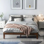 Costway King Size 14  Wooden Bed Frame Mattress Platform Wood Slats