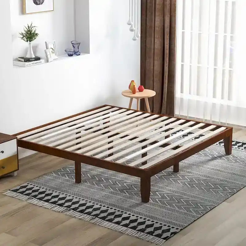 Costway King Size 14  Wooden Bed Frame Mattress Platform Wood Slats