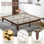 Costway King Size 14  Wooden Bed Frame Mattress Platform Wood Slats
