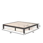 Costway King Size 14  Wooden Bed Frame Mattress Platform Wood Slats