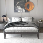 Costway King Size 14  Wooden Bed Frame Mattress Platform Wood Slats