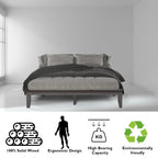 Costway King Size 14  Wooden Bed Frame Mattress Platform Wood Slats