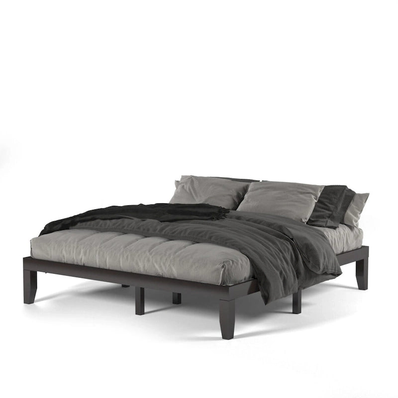 Costway King Size 14  Wooden Bed Frame Mattress Platform Wood Slats