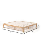 Costway King Size 14  Wooden Bed Frame Mattress Platform Wood Slats