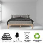 Costway King Size 14  Wooden Bed Frame Mattress Platform Wood Slats