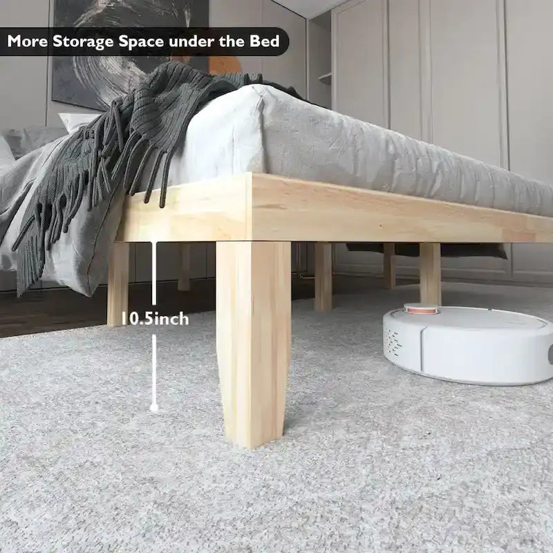 Costway King Size 14  Wooden Bed Frame Mattress Platform Wood Slats