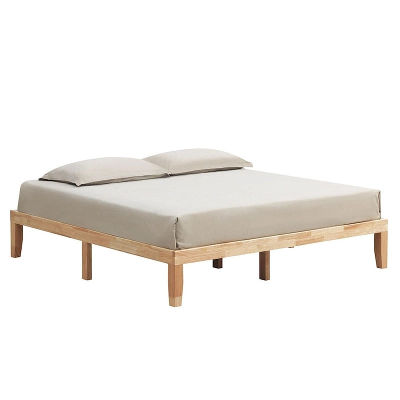 Costway King Size 14  Wooden Bed Frame Mattress Platform Wood Slats
