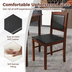 Gymax 5 PCS Dining Table Set for 4 w/Rubber Wood Legs Upholstered Seat