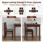 Gymax 5 PCS Dining Table Set for 4 w/Rubber Wood Legs Upholstered Seat