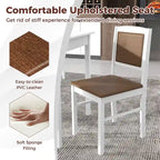 Gymax 5 PCS Dining Table Set for 4 w/Rubber Wood Legs Upholstered Seat