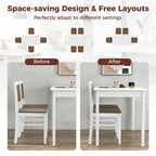 Gymax 5 PCS Dining Table Set for 4 w/Rubber Wood Legs Upholstered Seat