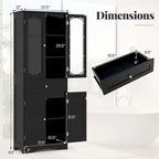 Costway 63  Tall Bathroom Cabinet with Tempered Glass Doors Adjustable - See Details
