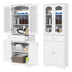 Costway 63  Tall Bathroom Cabinet with Tempered Glass Doors Adjustable - See Details