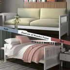 Gymax Twin Size Wooden Slats Daybed Frame Support Platform W/Rails