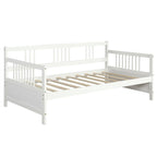 Gymax Twin Size Wooden Slats Daybed Frame Support Platform W/Rails