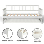 Gymax Twin Size Wooden Slats Daybed Frame Support Platform W/Rails