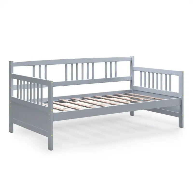 Gymax Twin Size Wooden Slats Daybed Frame Support Platform W/Rails