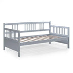 Gymax Twin Size Wooden Slats Daybed Frame Support Platform W/Rails