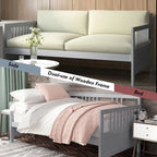 Gymax Twin Size Wooden Slats Daybed Frame Support Platform W/Rails