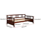 Gymax Twin Size Wooden Slats Daybed Frame Support Platform W/Rails