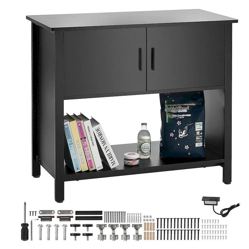 Aquarium Stand Reptile Tank Stand with Storage, Cabinet and Hardware Kit