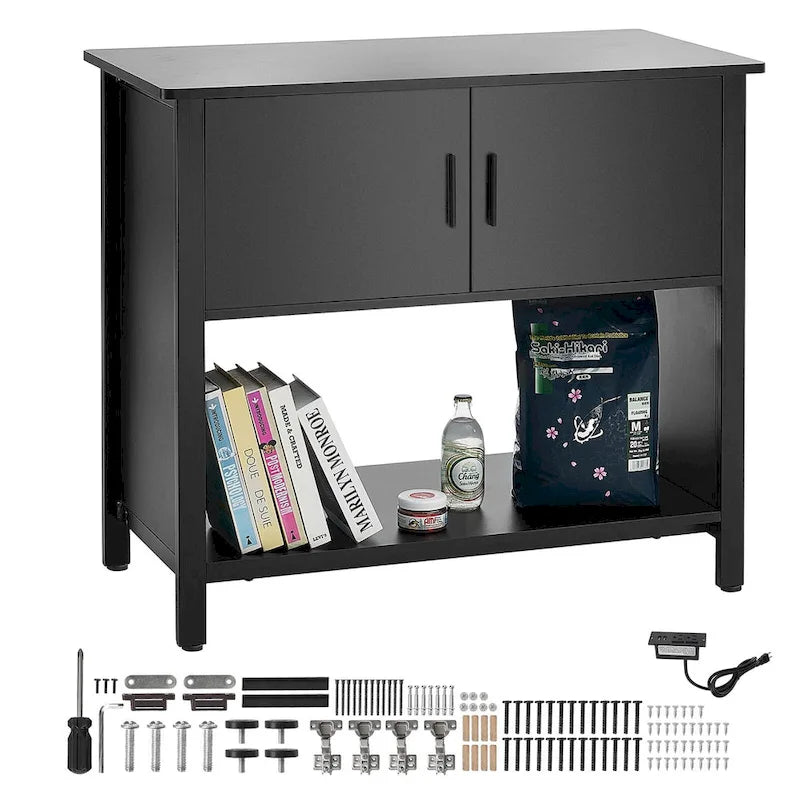 Aquarium Stand Reptile Tank Stand with Storage, Cabinet and Hardware Kit