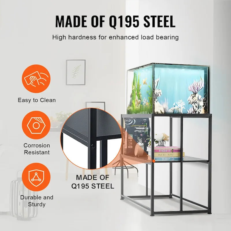 Aquarium Stand Reptile Tank Stand with Storage, Cabinet and Hardware Kit