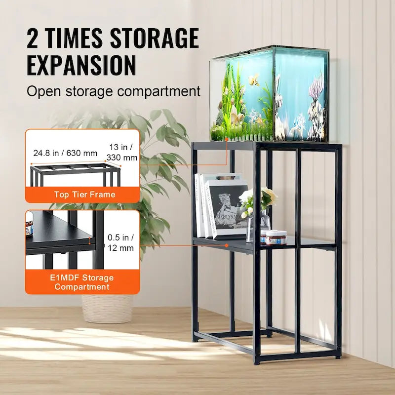 Aquarium Stand Reptile Tank Stand with Storage, Cabinet and Hardware Kit