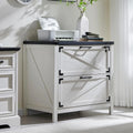 Farmhouse 2 Drawer File Cabinet, Lateral Filing Cabinet with Lock