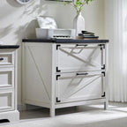 Farmhouse 2 Drawer File Cabinet, Lateral Filing Cabinet with Lock