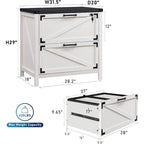 Farmhouse 2 Drawer File Cabinet, Lateral Filing Cabinet with Lock