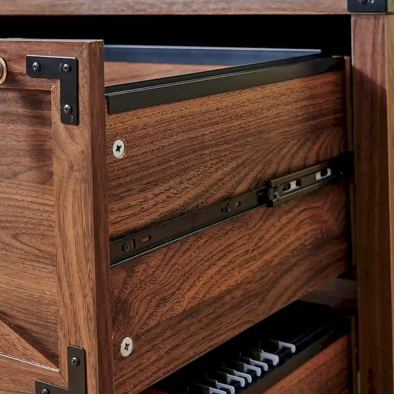 Farmhouse 2 Drawer File Cabinet, Lateral Filing Cabinet with Lock
