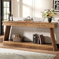70.87-Inch Extra Long Entryway Table, 2-Tier Narrow Console Table with Storage - 70.87 D x 11.81 W x 31.5 H