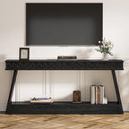 70.87-Inch Extra Long Entryway Table, 2-Tier Narrow Console Table with Storage - 70.87 D x 11.81 W x 31.5 H