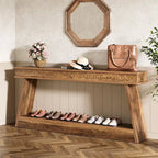 70.87-Inch Extra Long Entryway Table, 2-Tier Narrow Console Table with Storage - 70.87 D x 11.81 W x 31.5 H